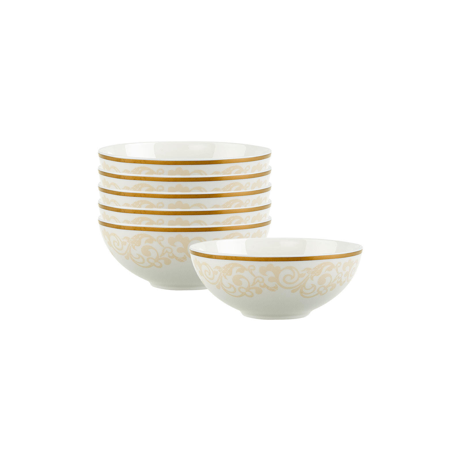 DESSERTSCHALEN Ivoire weiß-gold ø 13 cm 6er Set - Goldfarben/Weiß, Keramik (13cm) - Villeroy & Boch
