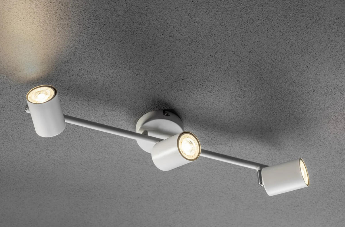 DECKENSTRAHLER BAR LICHT BUCHSE Weiß Dreifachkopf GU10 - Weiß, Metall (6/50/17cm) - CGC Europe