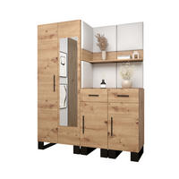 GARDEROBEN-SET 196/158/45,6 - Schwarz/Eiche Artisan, Holz/Kunststoff (158/196/45.6cm) - Abiks Möbel