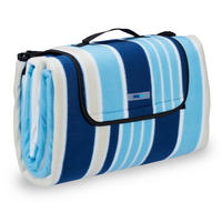 PICKNICKDECKE - Dunkelblau/Hellblau, Textil/Metall (200/200cm) - Relaxdays