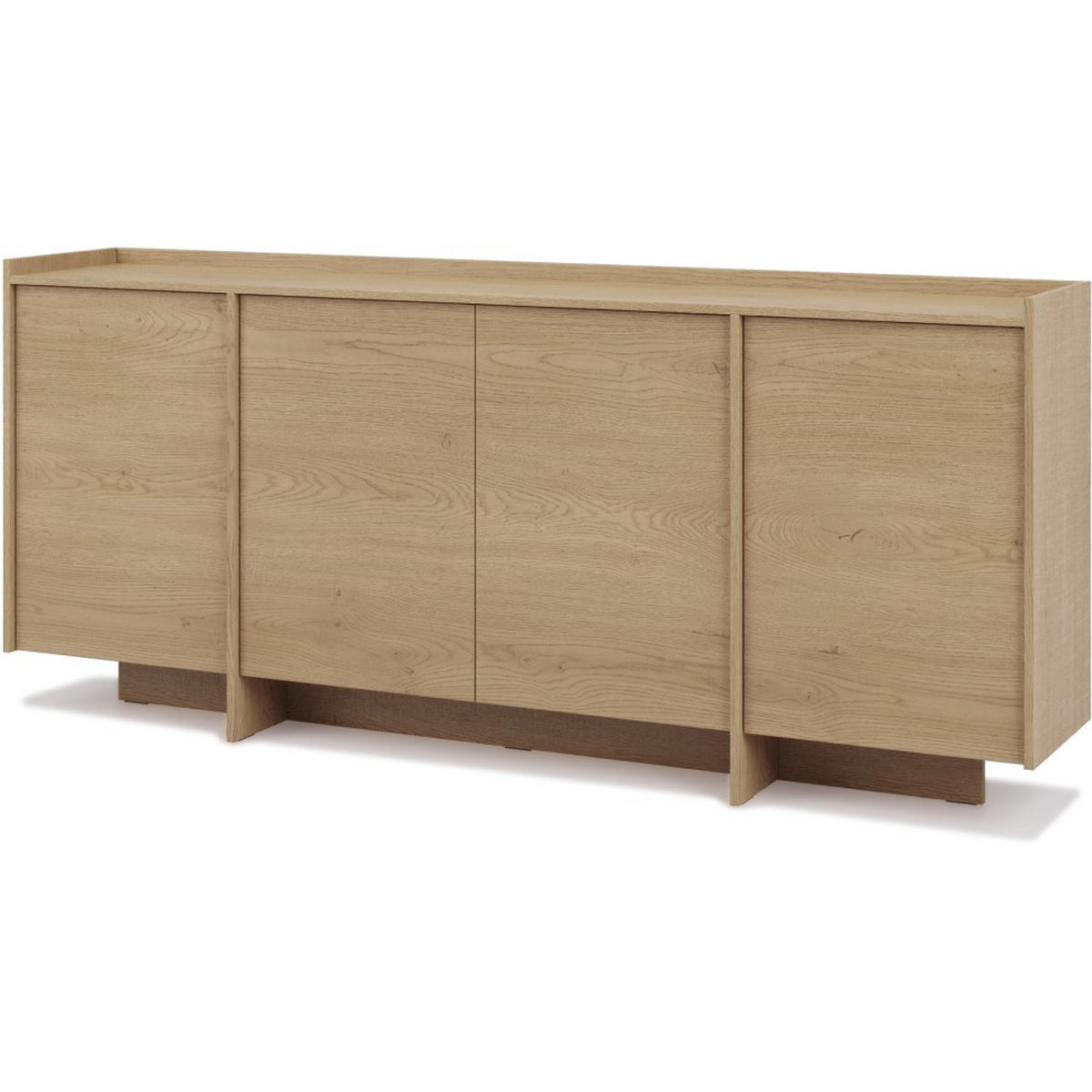 KOMMODE Juni + Lowboard im Japandi Stil, 200 cm, eiche Cremona - Eichefarben, Holzwerkstoff (200/90/38cm) - Beautysofa