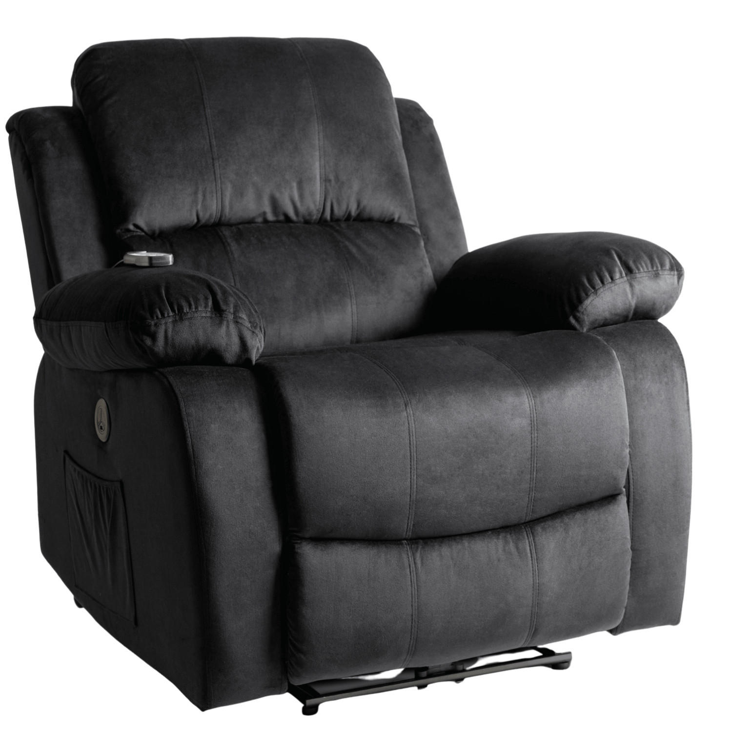 RELAXSESSEL ARON fürs Wohnzimmer Schwarz - Schwarz, Holz/Textil (53/101/88cm) - makarowski meble