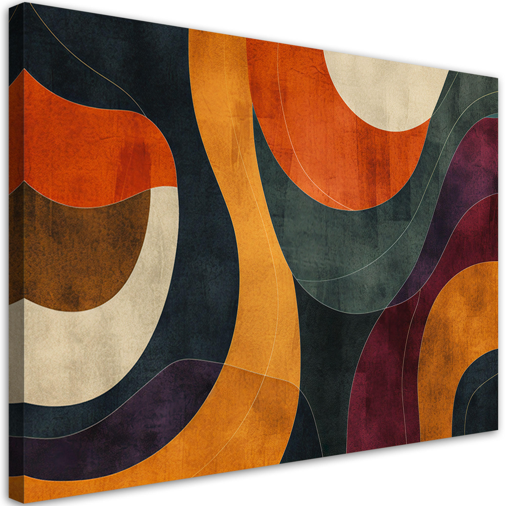 LEINWANDBILD Retro-Stil Abstraktion 100x70cm - Multicolor, Textil (100/70cm) - Feeby