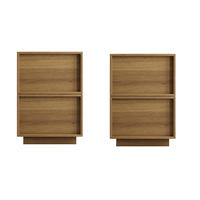 NACHTTISCH 38/48/50 cm Eiche aus MDF und Spanplatte mit grifflosen Schubladen 2er Set - Braun, Holzwerkstoff (38/54/45cm) - OKMYHOME