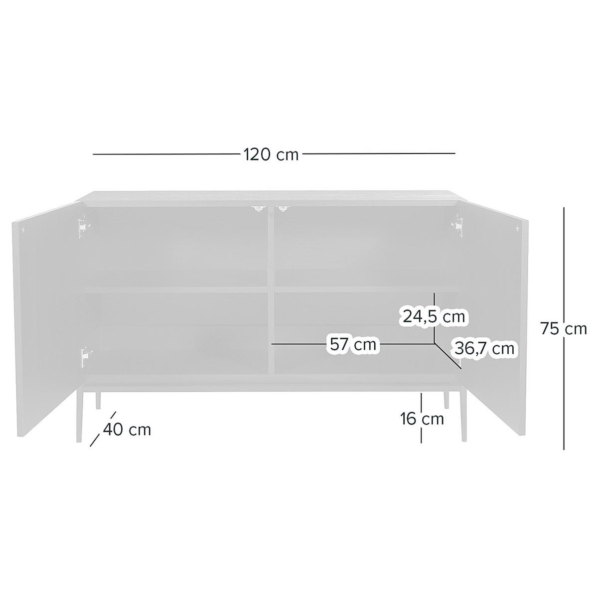 SIDEBOARD - 120 cm - Schwarz, Holzwerkstoff (120/75/40cm) - home24