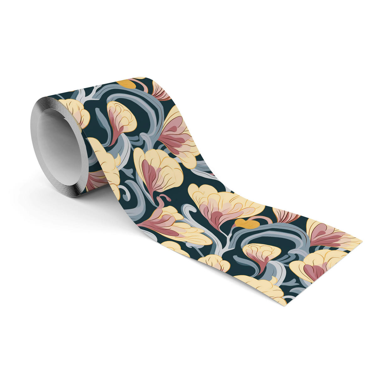 TAPETENBORDÜRE selbstklebend BLUMEN moderne Muster Abstraktion - Blau/Schwarz, Papier (10/300/300cm) - Muralo