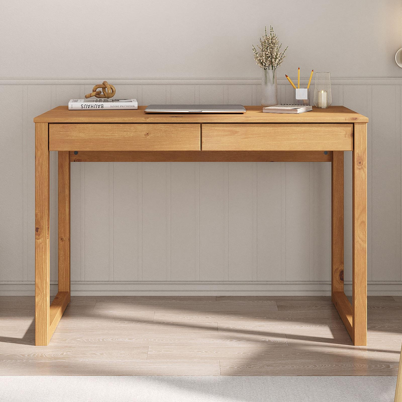 SCHREIBTISCH NOAH - Braun, Holz (54/110/75cm) - IDIMEX