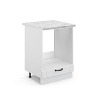 HERDUMBAUSCHRANK Fame-Line Weiß Landhaus 60 cm, AP Marmor - Weiß, Holzwerkstoff (60/82/60cm) - Vicco