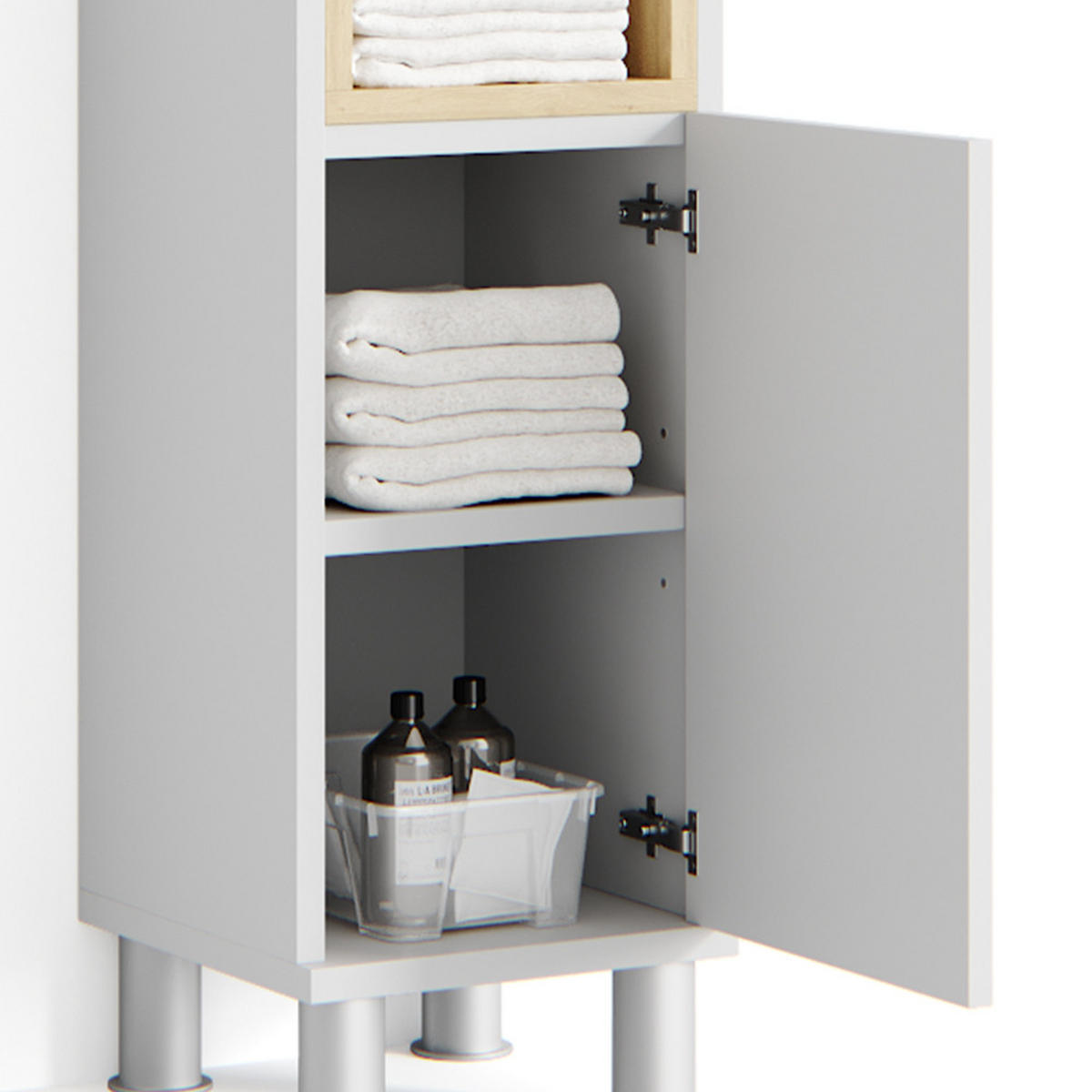 MIDISCHRANK Aquis Weiß 30 x 71.8 cm - Weiß, Holzwerkstoff (30/81.8/30cm) - Vicco
