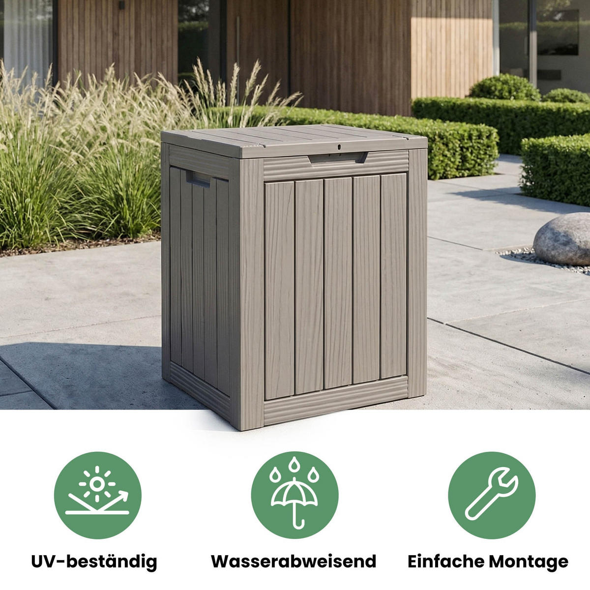 GARTENBOX 113L Grau - Grau, Kunststoff (46/58.5/43cm) - Akord