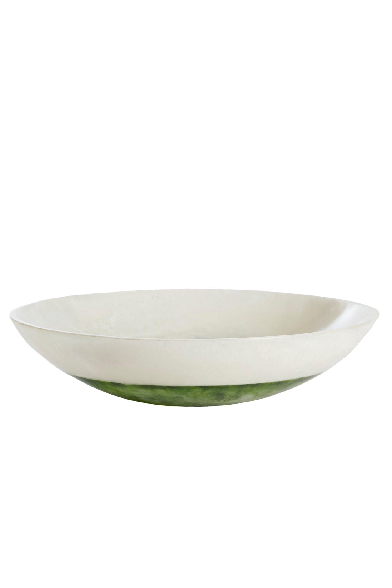 SCHALE Binanga Weiß Ø34/7,5 cm - Weiß/Grün, Kunststoff (34/7.5cm) - Light & Living