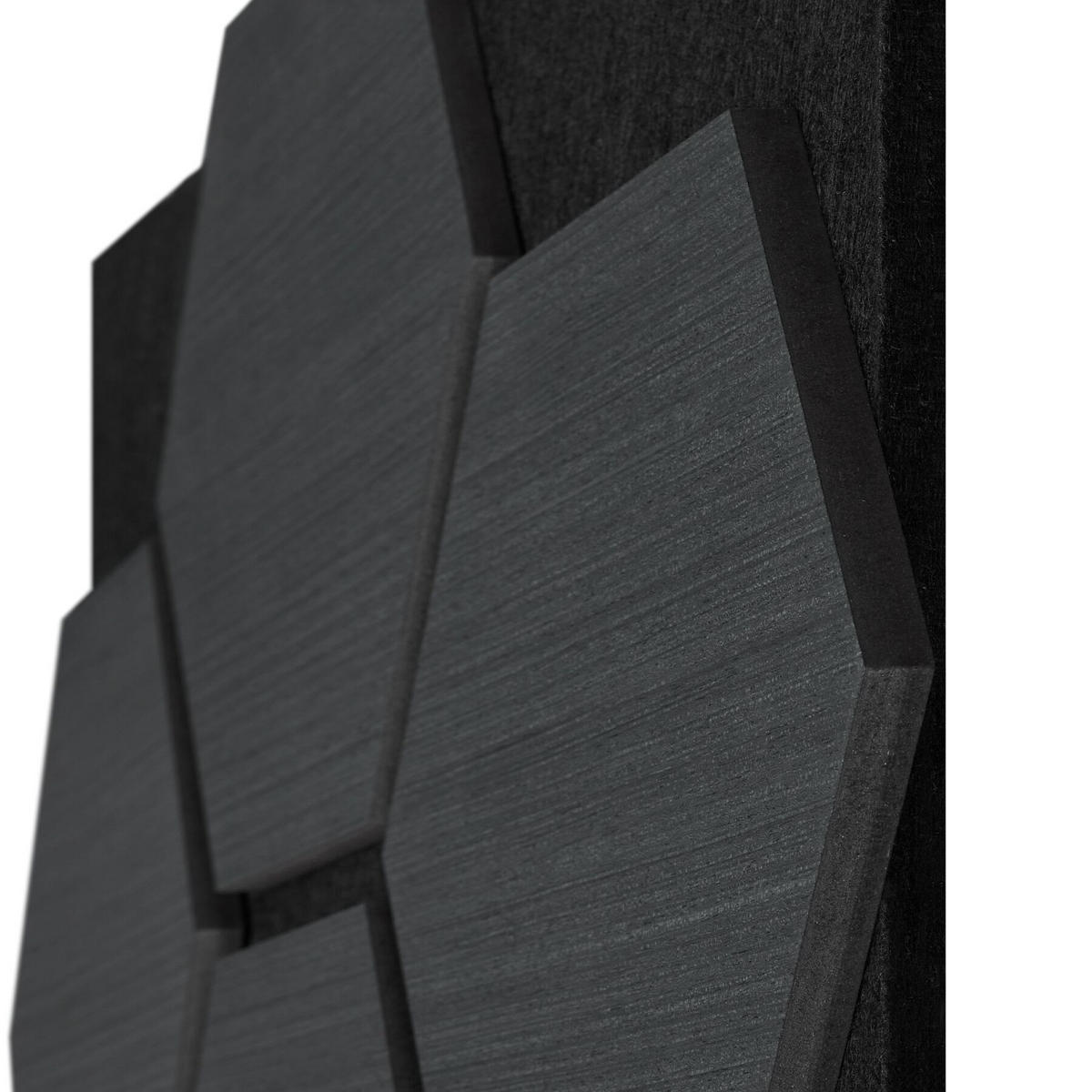 AKUSTIKPANEELE Sonic Shield, je 76 x 62 x 1,8 cm, Größe flexibel anpassbar, Eiche schwarz - Schwarz, Holz (62/1.8/76cm) - tectake