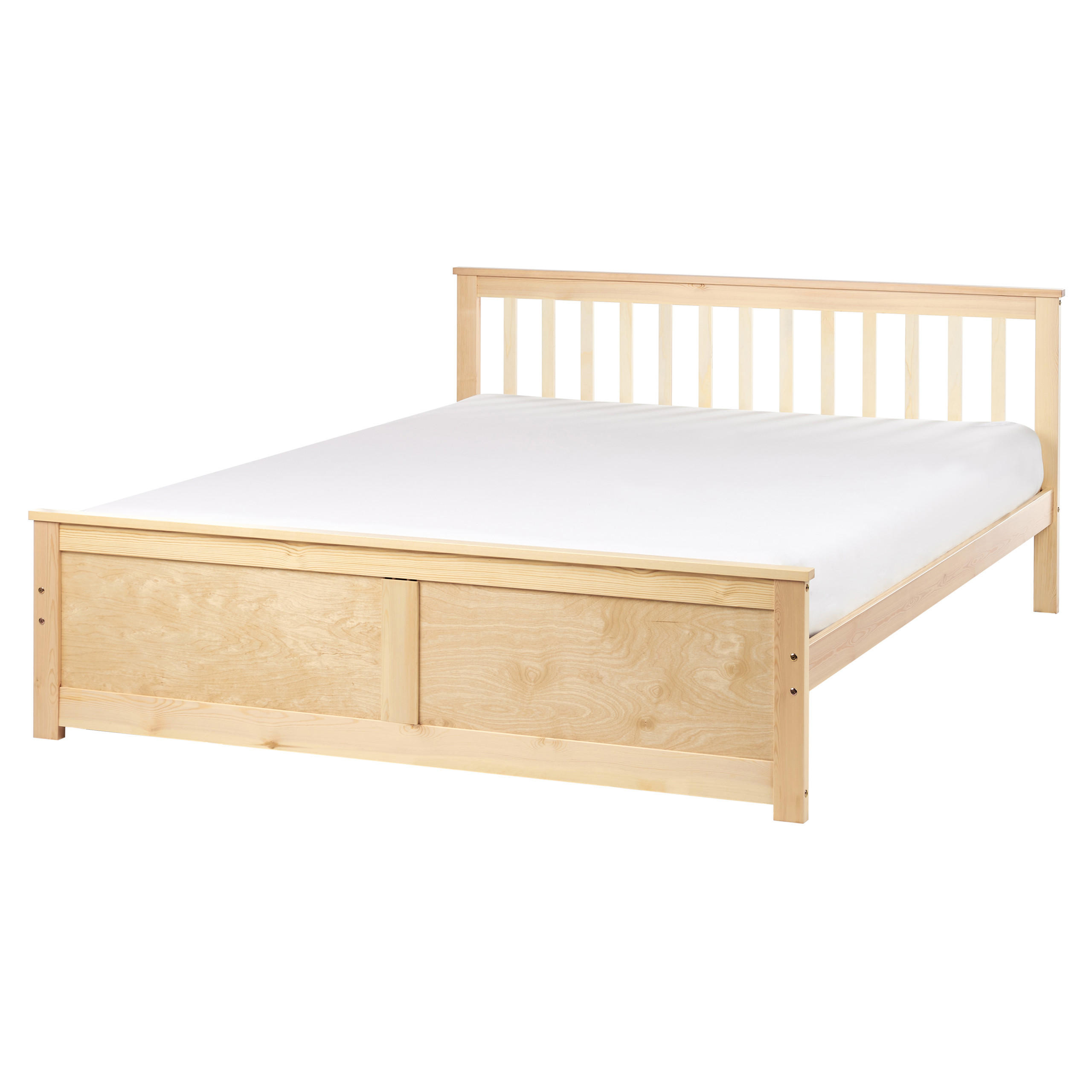BETT mit Lattenrost 160x200 cm Heller Holzfarbton Olendon - Hellbraun, Holz (160/200cm) - Beliani