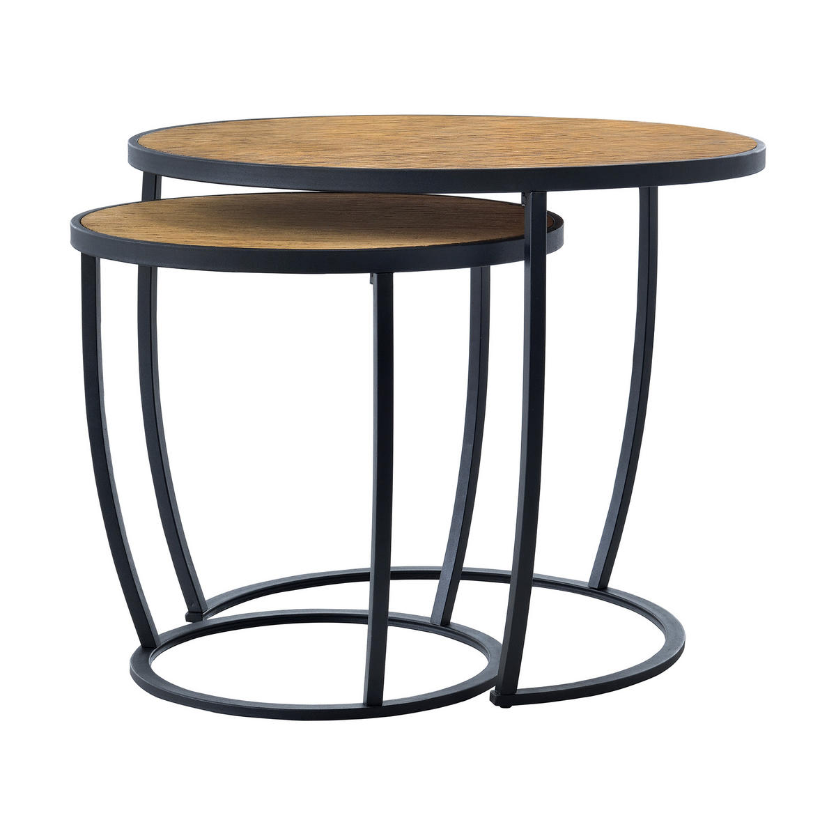 SATZTISCH Neqi 60/60/49 - Schwarz, Holzwerkstoff (60/60/49cm) - [en.casa]