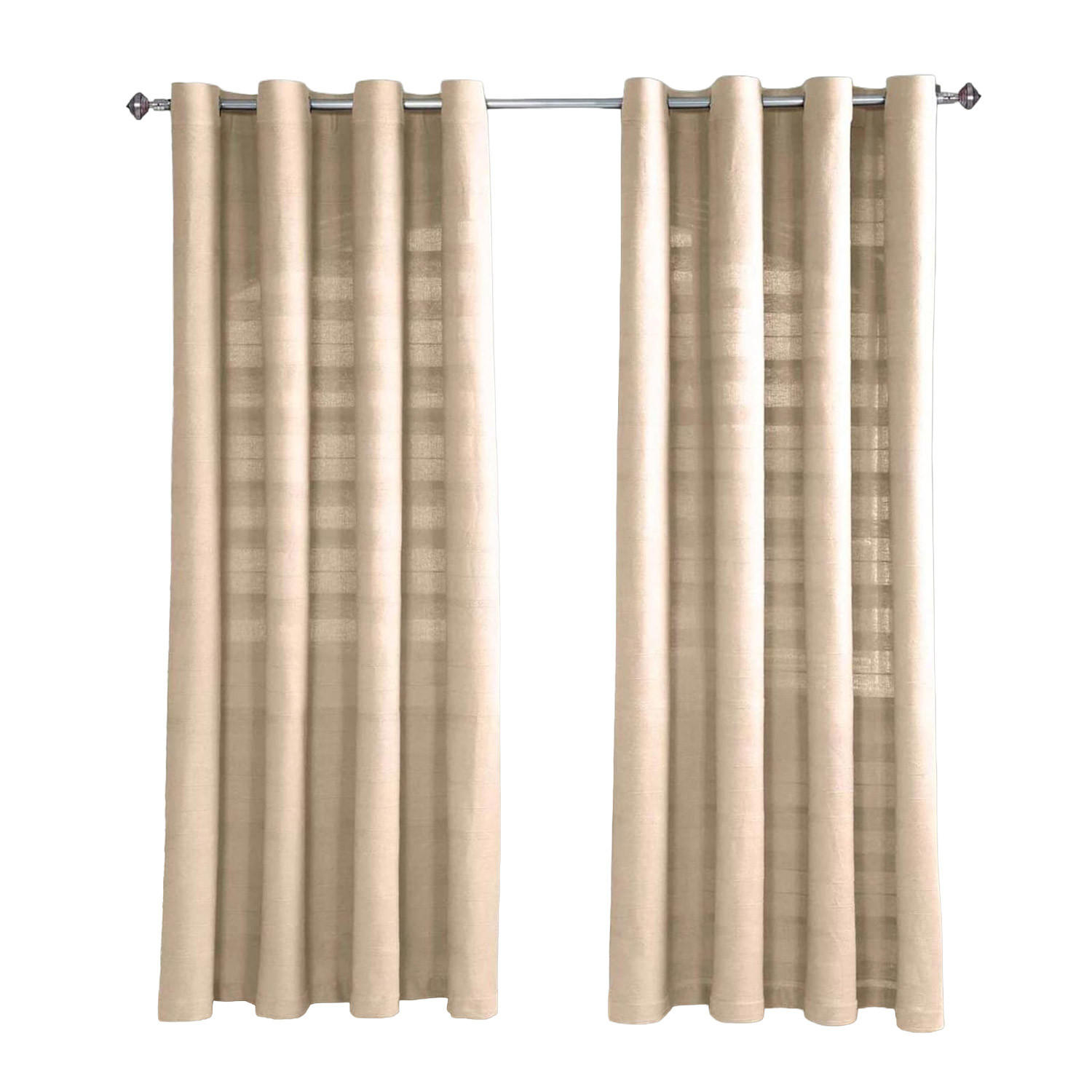 ÖSENVORHANG Rajput blickdicht 2er-Set, 167/182 cm - Naturfarben, Textil (167/182cm) - Homescapes