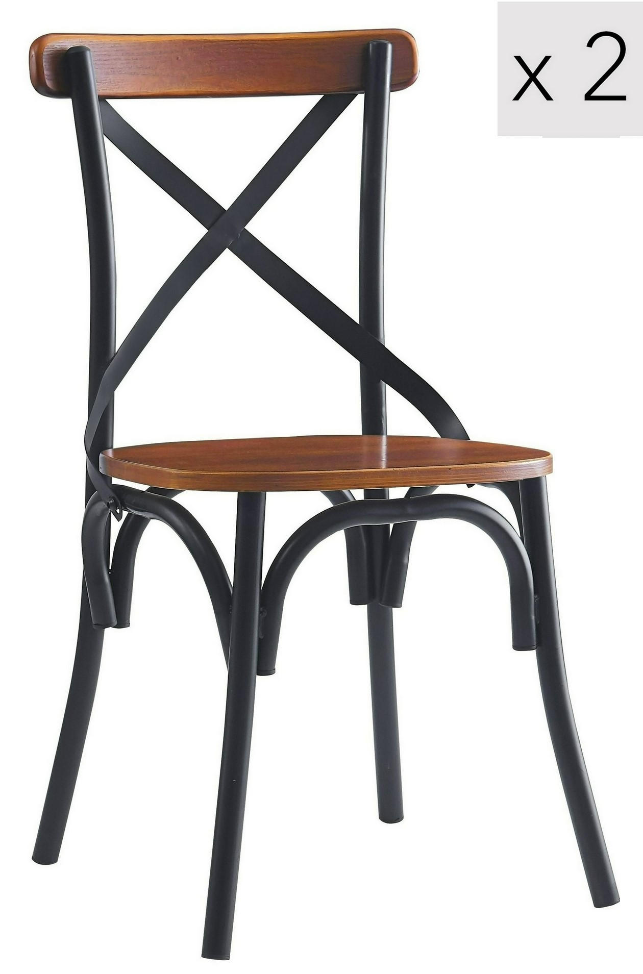 STUHL 2er-Set Holz Braun - Braun, Holz (46/86/46cm) - Nordlys