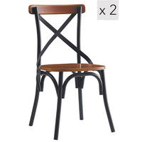 STUHL 2er-Set Holz Braun - Braun, Holz (46/86/46cm) - Nordlys