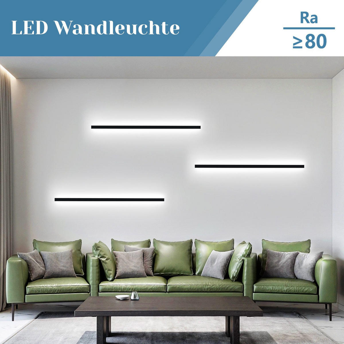 LED WANDLEUCHTE Martina - Schwarz, Metall (4/3/100cm) - Nettlife