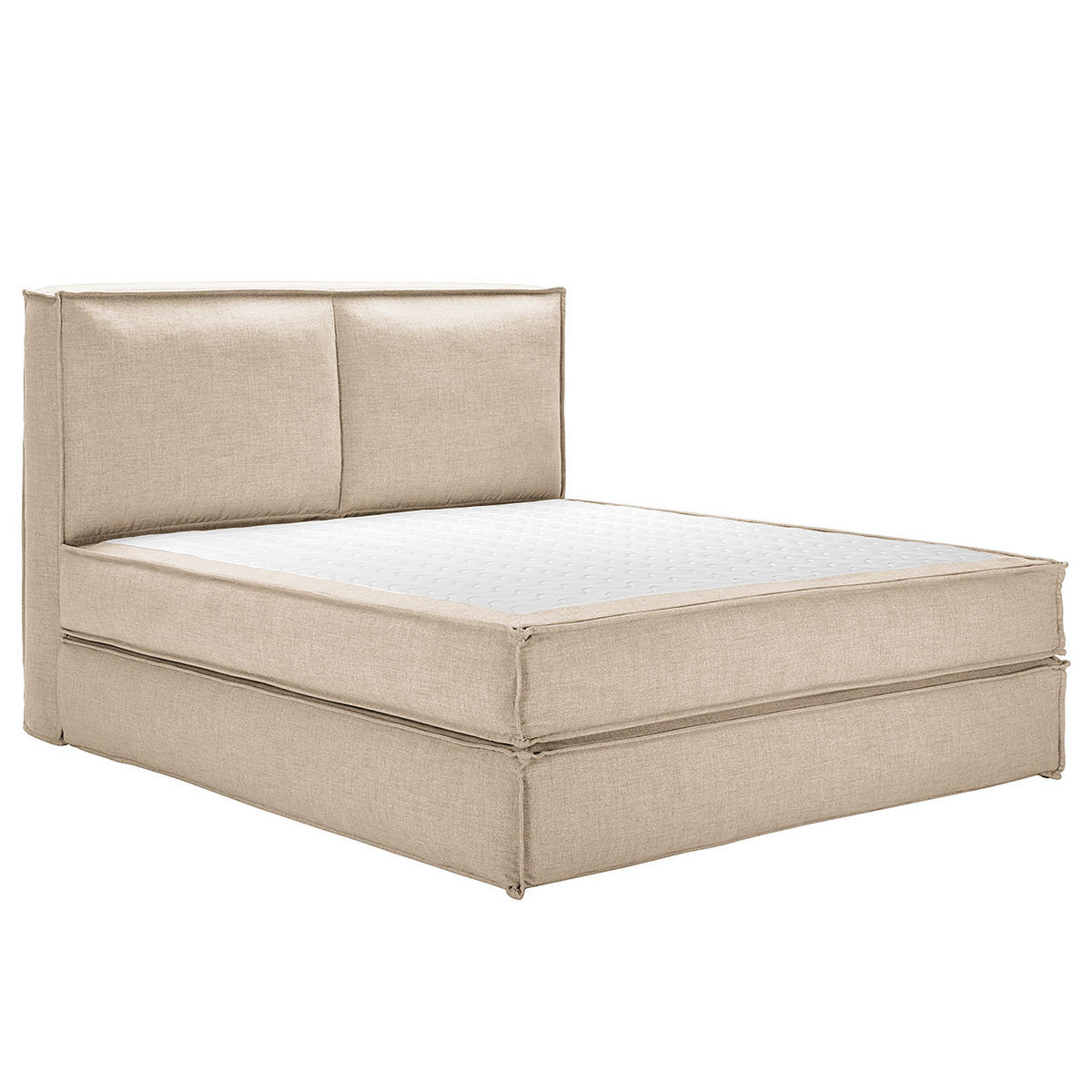 BOXSPRINGBETT mit Kopfteil - Premium - Beige, Textil (140/200cm) - home24