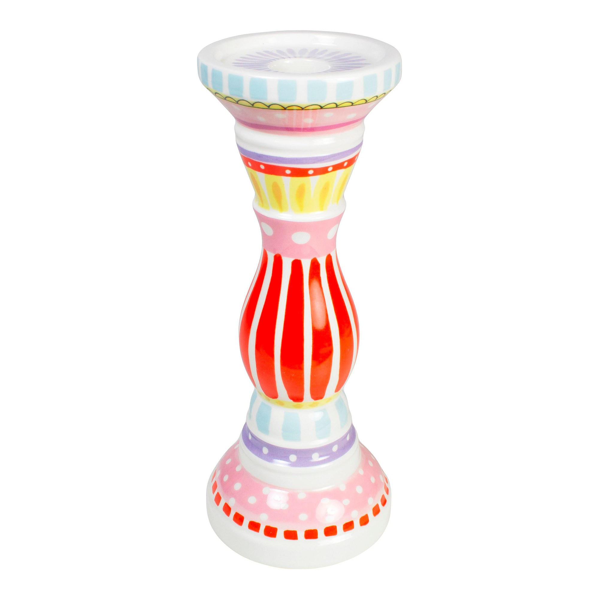 KERZENHALTER Rot in Bunt - 28cm - Multicolor, Keramik (9.9/28/10.2cm) - Blond Amsterdam