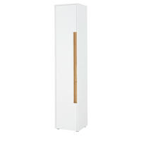 BAD-HOCHSCHRANK weiß, Wotan Eiche, Badschrank 34 x 200 cm - Silberfarben/Eiche Wotan, Holz/Holzwerkstoff (34/199/34cm) - Furn.Design