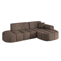ECKSOFA Ottomane Rechts LIVO-L1 - 252x173x79,5 cm Braun - Braun, Holzwerkstoff/Textil (252/173cm) - ALTDECOR