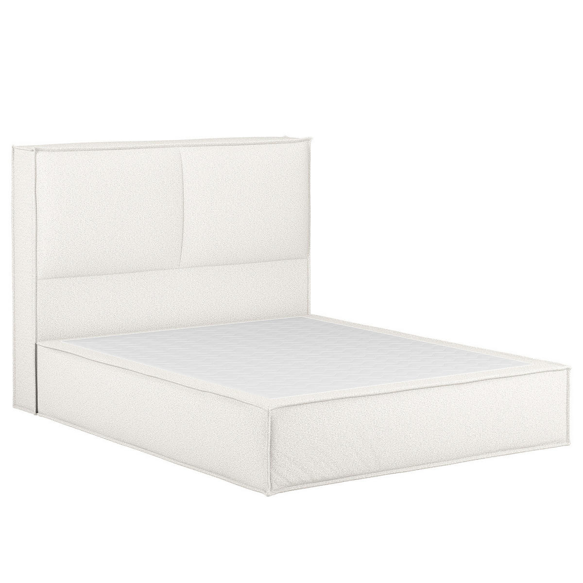 BOXSPRINGBETT mit Kopfteil - Premium - Weiß, Textil (140/200cm) - home24