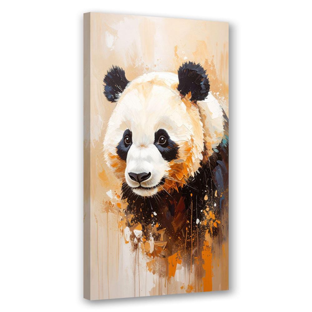 LEINWANDBILD Panda Tier gemalt 40x80cm - Beige, Textil (40/80cm) - Feeby