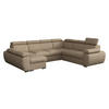 WOHNLANDSCHAFT Boston U, Seite: Links - LC+2P+R+2R - Chromfarben/Beige, Holz/Textil (325/98/260cm) - MIRJAN24