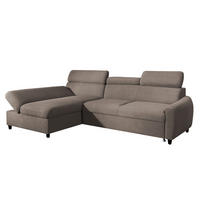 ECKSOFA L Form Olettio Mini Braun 260/170/96 cm Links mit Schlaffunktion - Schwarz/Braun, Kunststoff/Textil (170/260cm) - AX Living
