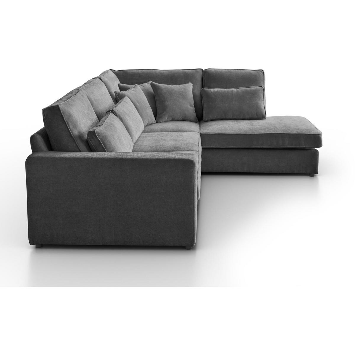 ECKSOFA Parma ohne Schlaffunktion grau rechts - Schwarz/Grau, Textil (314/224cm) - Beautysofa