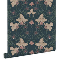 TAPETE Blumenmuster im Jugendstil 50 x 900 cm - Blau, Papier (50/900cm) - ESTAhome