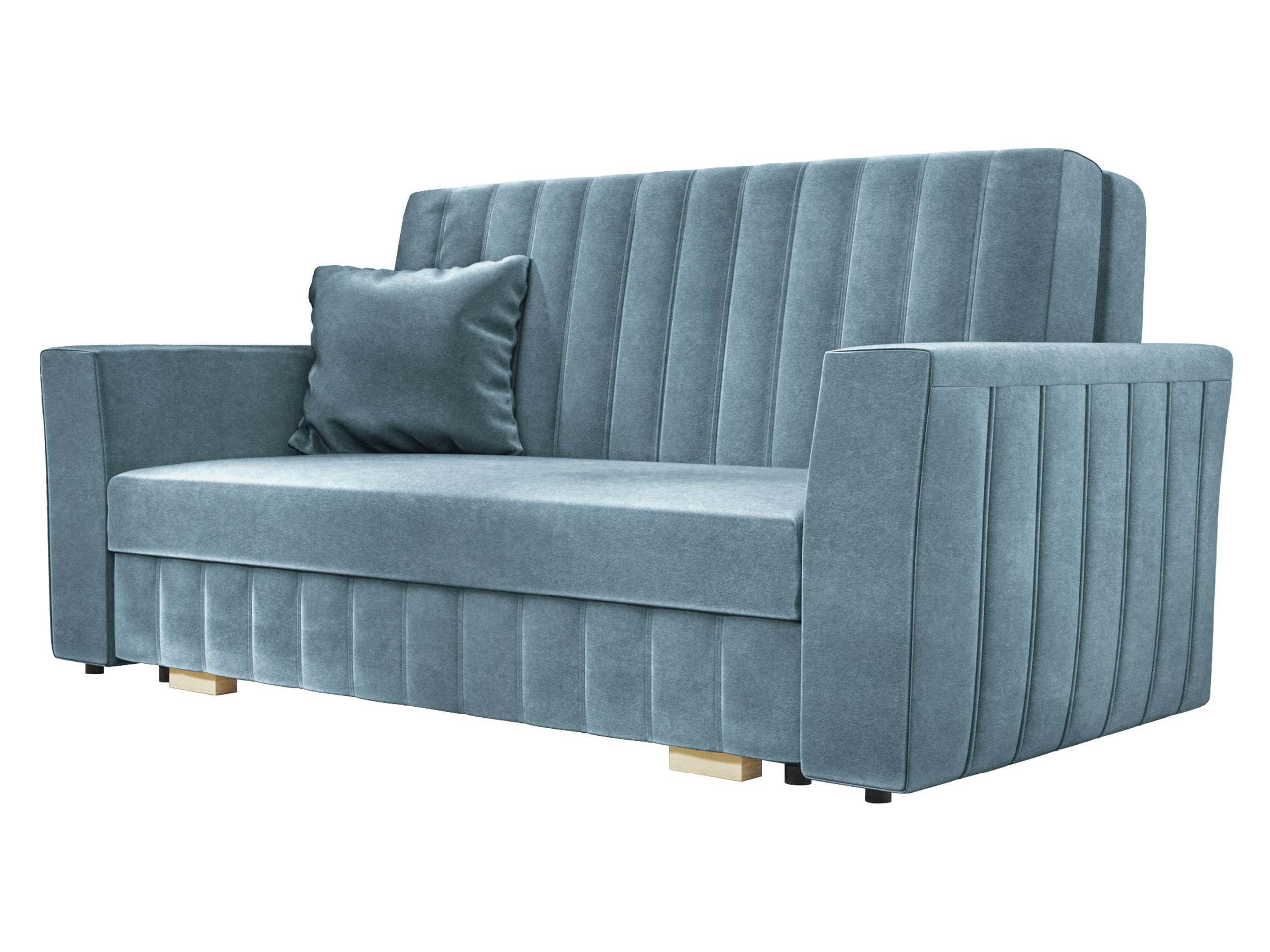 SCHLAFSOFA Viva Glam III - Naturfarben/Hellblau, Holz/Kunststoff (160/85/98cm) - MIRJAN24