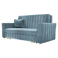 SCHLAFSOFA Viva Glam III - Naturfarben/Hellblau, Holz/Kunststoff (160/85/98cm) - MIRJAN24