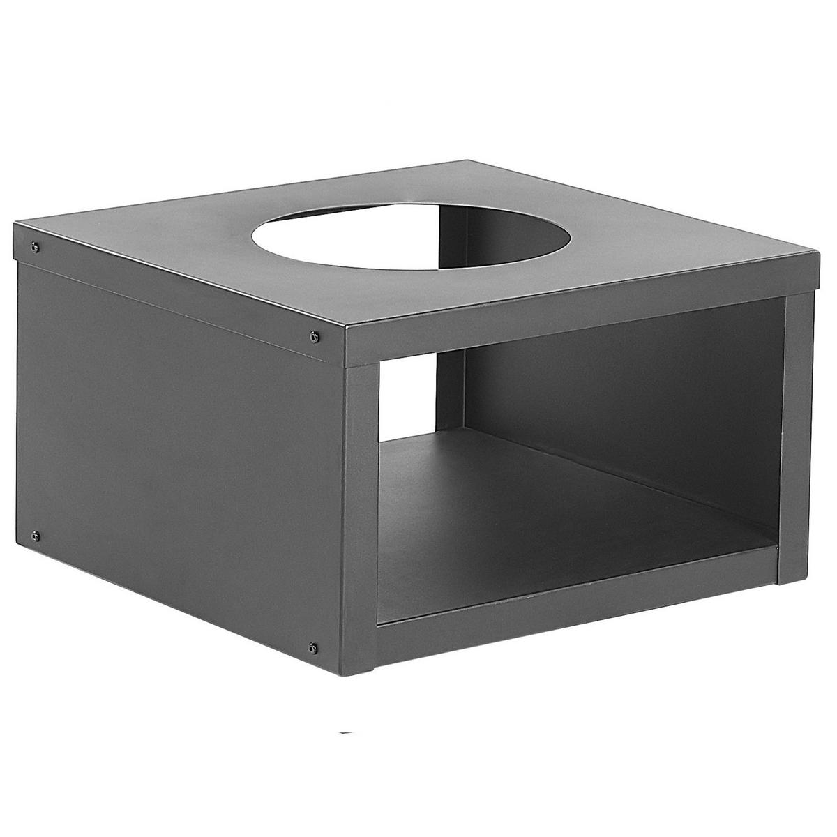 FEUERSTELLE Stah schwarz rund mit Holzablage Tanara - Schwarz, Metall (60/50/60cm)