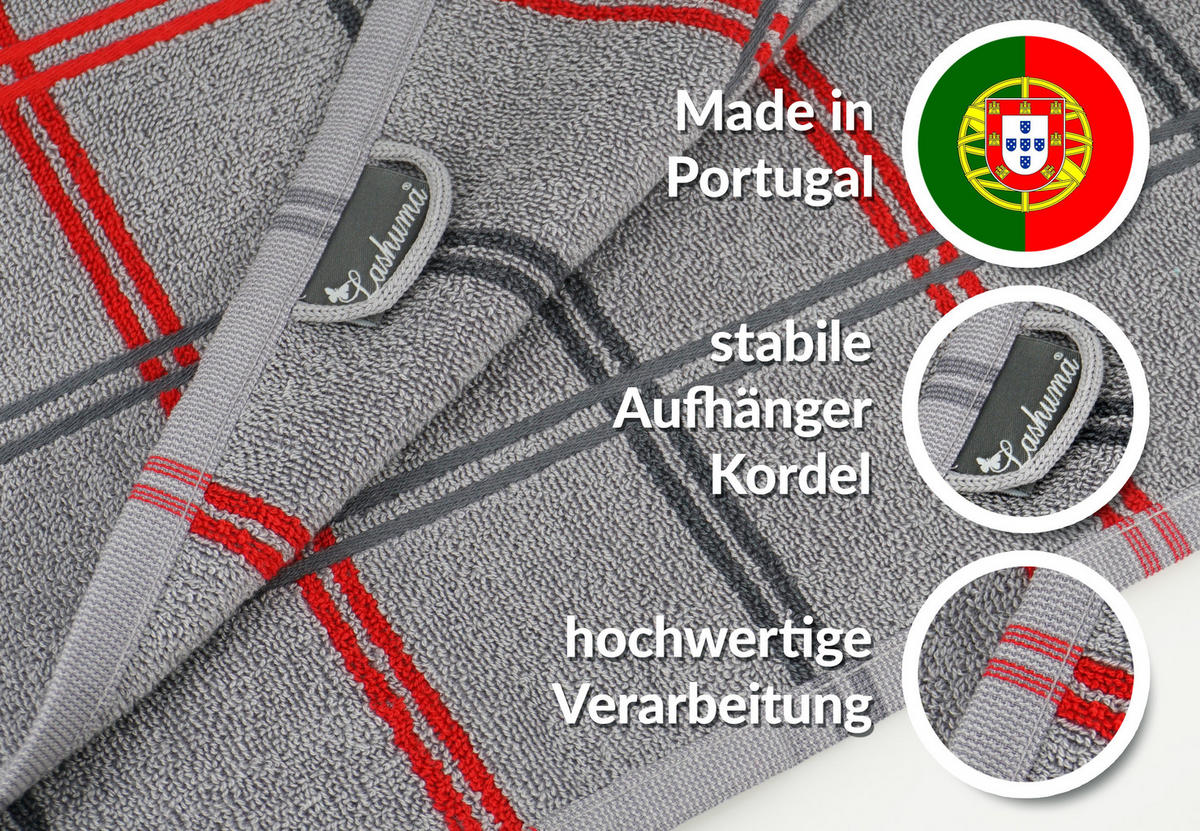 FROTTEE Küchenhandtücher 50x50 cm, 6er Set, Lyon Dunkelgrau - Dunkelgrau, Textil (50/50cm) - Lashuma