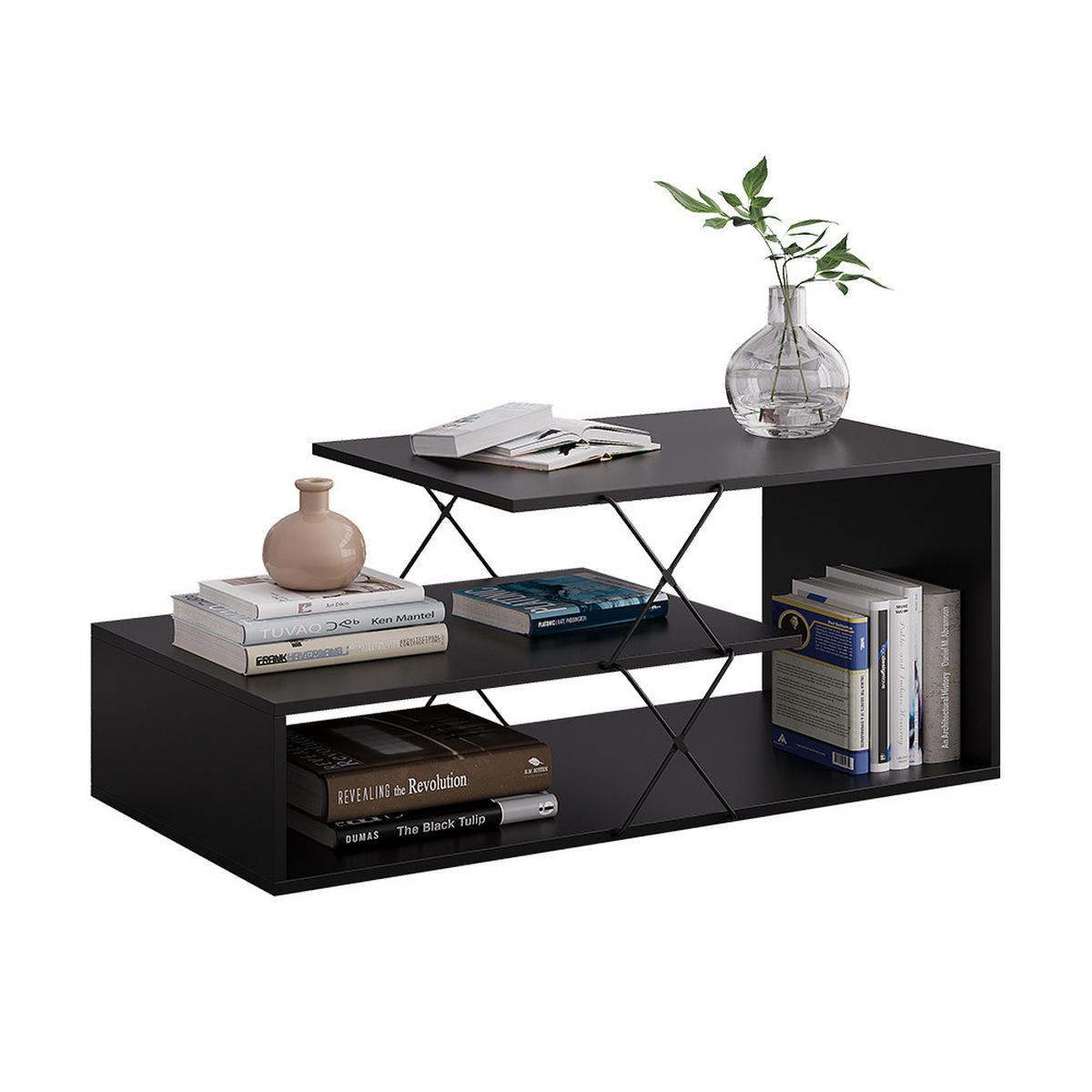COUCHTISCH Nario Schwarz 100 x 50 cm - Schwarz, Holzwerkstoff (50/100/40.5cm) - Vicco