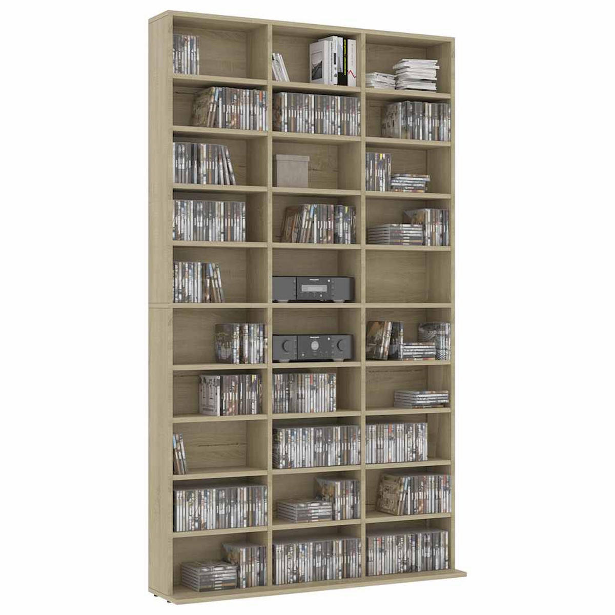 CD-SCHRANK SONOMA-EICHE 102X23X177,5 CM HOLZWERKSTOFF - Sonoma Eiche, Holz (16/177.5/102cm) - vidaXL