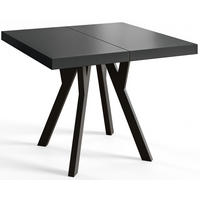 ESSZIMMERTISCH RICO, ausziehbarer Tisch90-190X90X77 cm, Farbe: Schwarz, mit Holzbeinen in Farbe Schwarz - Schwarz, Holzwerkstoff (90/90/77cm) - Alpi-Möbel
