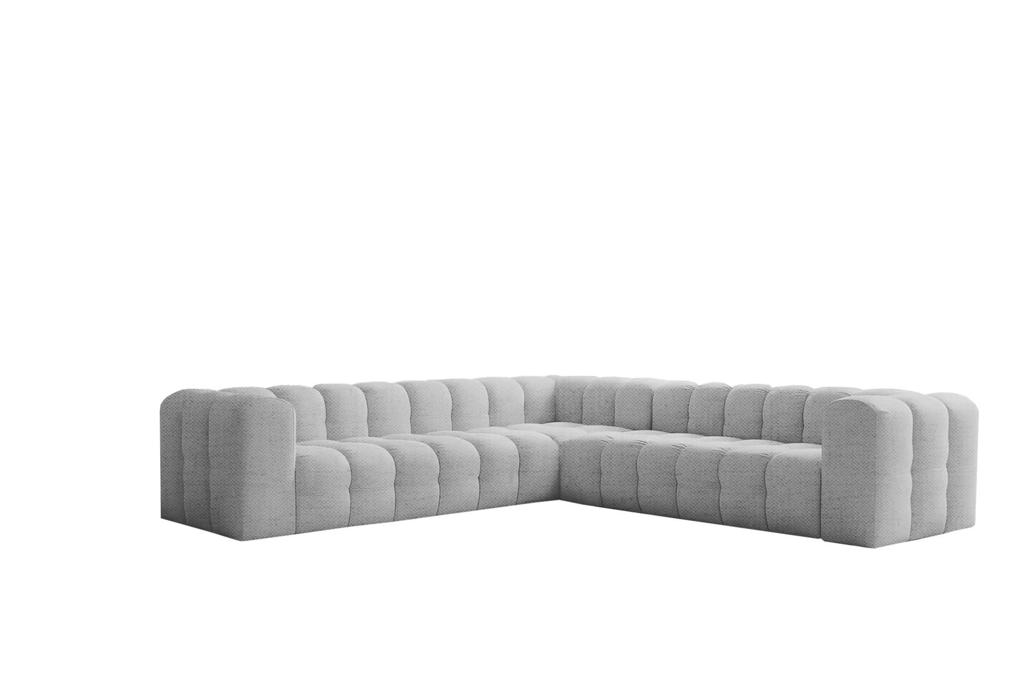 ECKSOFA Solvie In Moly - Hellgrau, Holzwerkstoff/Textil (300/300cm) - Fun Möbel