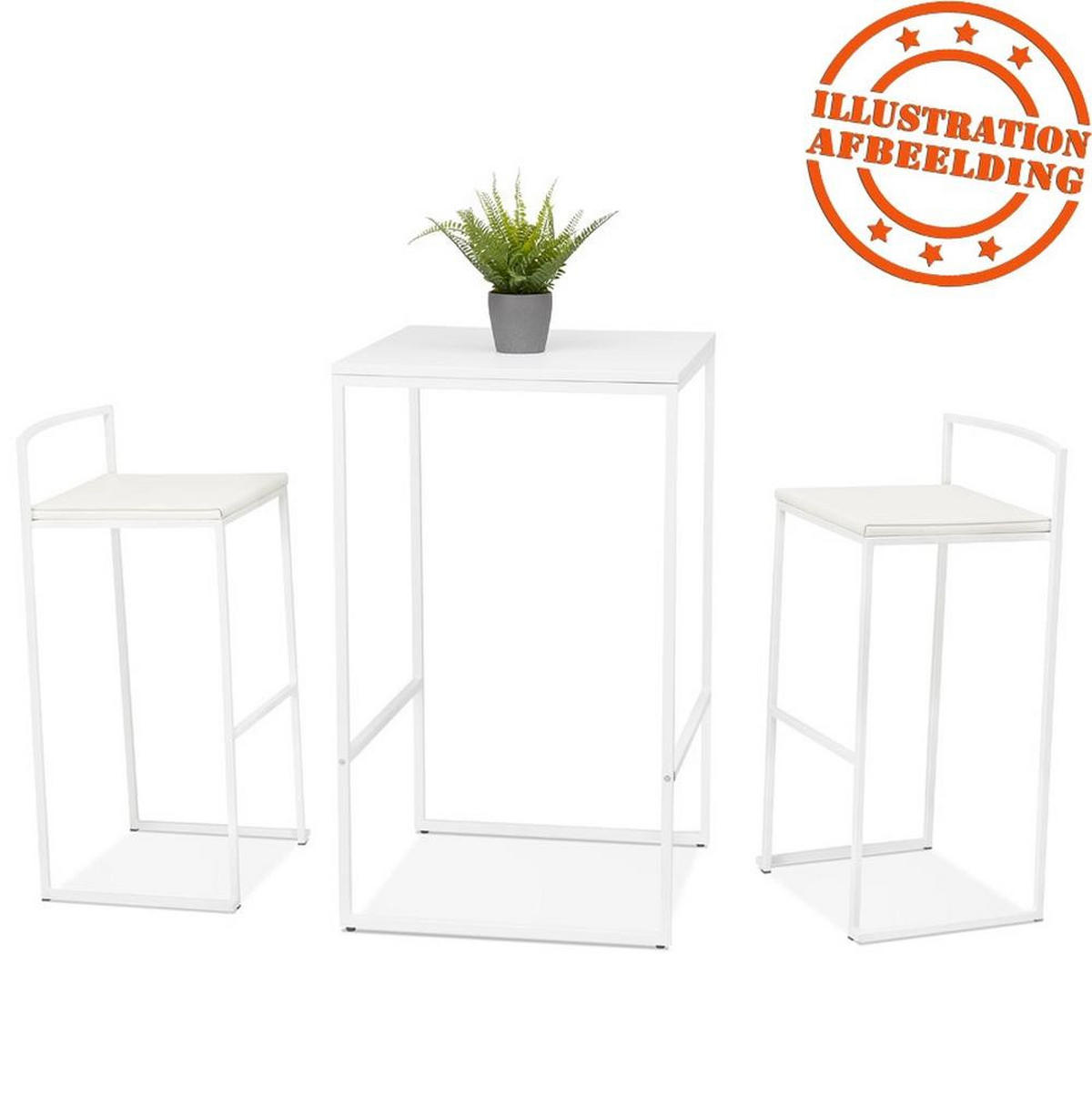 STEHTISCH Industrial Design mit Holzplatte und Metallgestell NOLIRO, Weiß 60x60x102 cm - Weiß, Holz/Metall (60/102/60cm) - KADIMA DESIGN