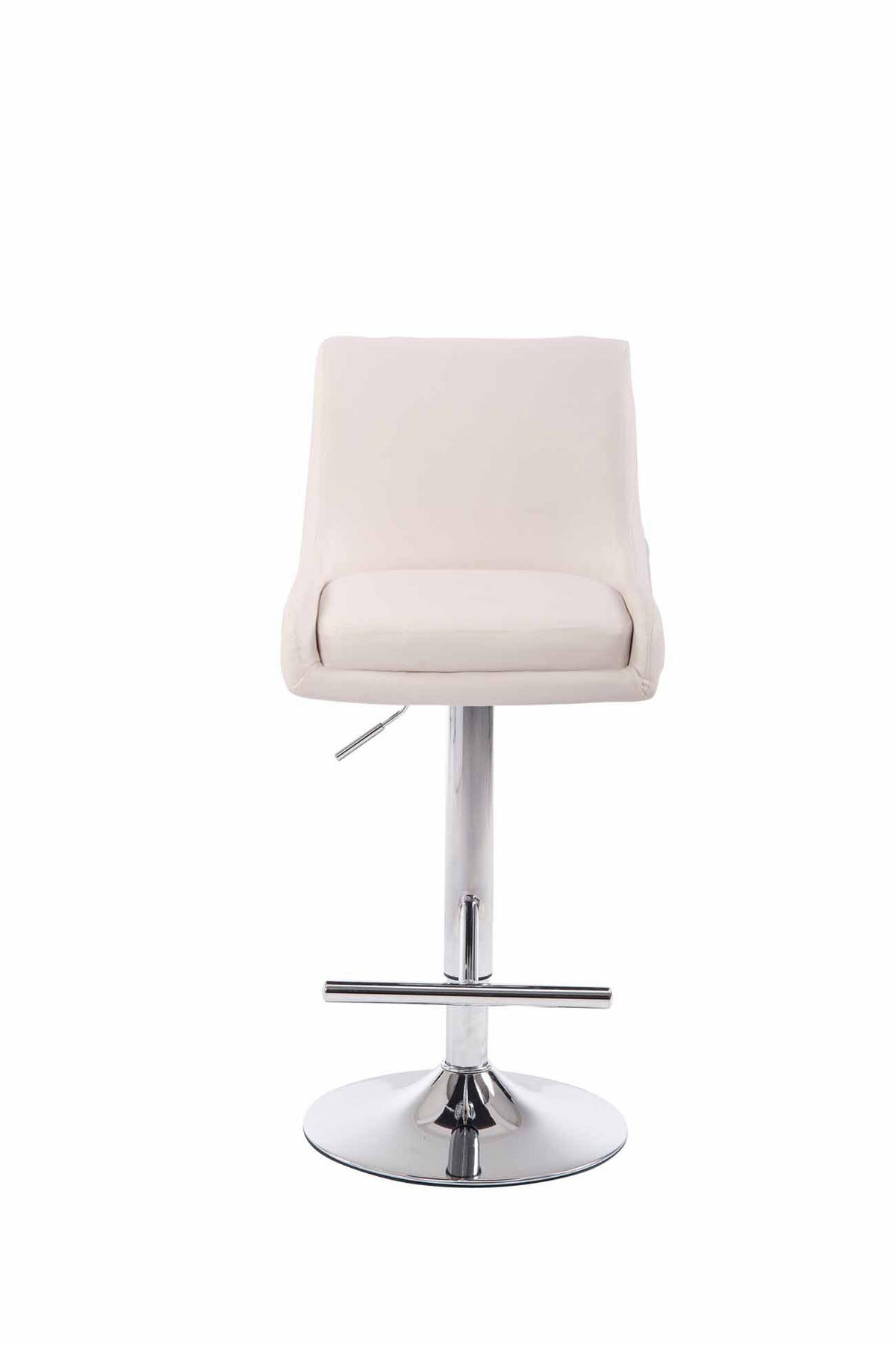 BARHOCKER Lederlook weiß - Chromfarben/Weiß, Textil/Metall (43/90/50cm) - CLP