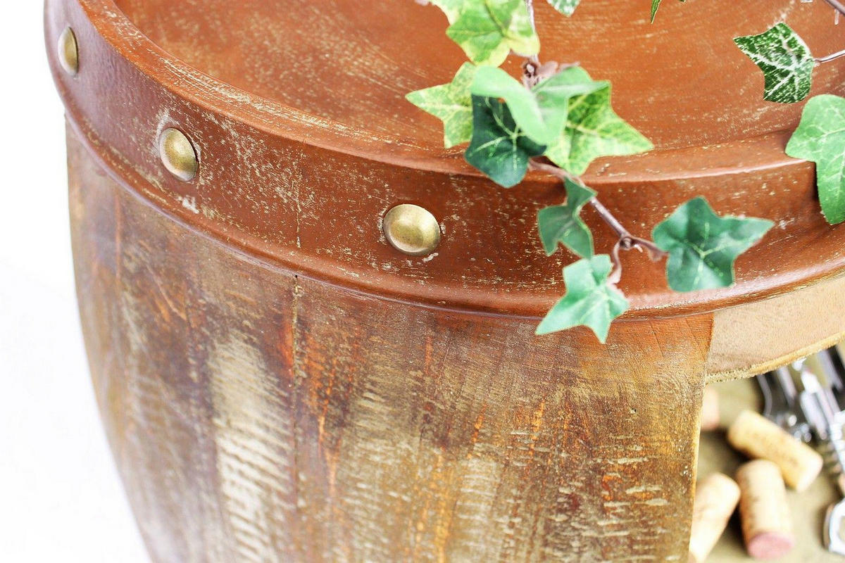 WEINREGAL Weinfass Holz Braun 48/48/70 cm - Braun, Holz (48/70/48cm) - DanDiBo