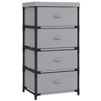 KOMODA Len Ocel Šedá - šedá/černá, kov/textil (32/80/42cm) - HOMCOM