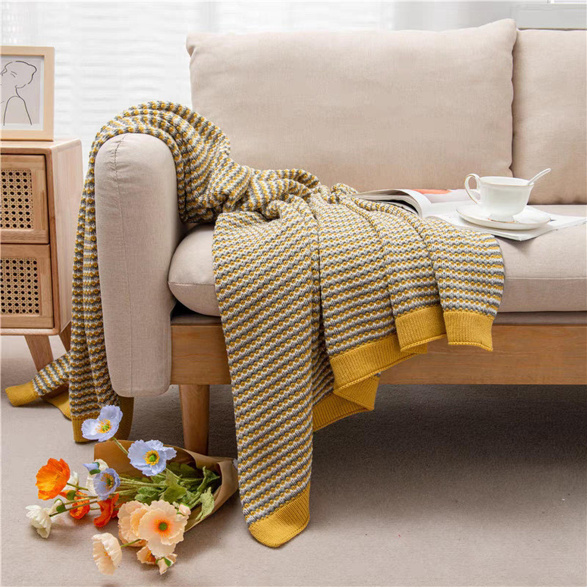DECKE – 120 x 170 cm – Gelb - Gelb, Textil (120/170cm)