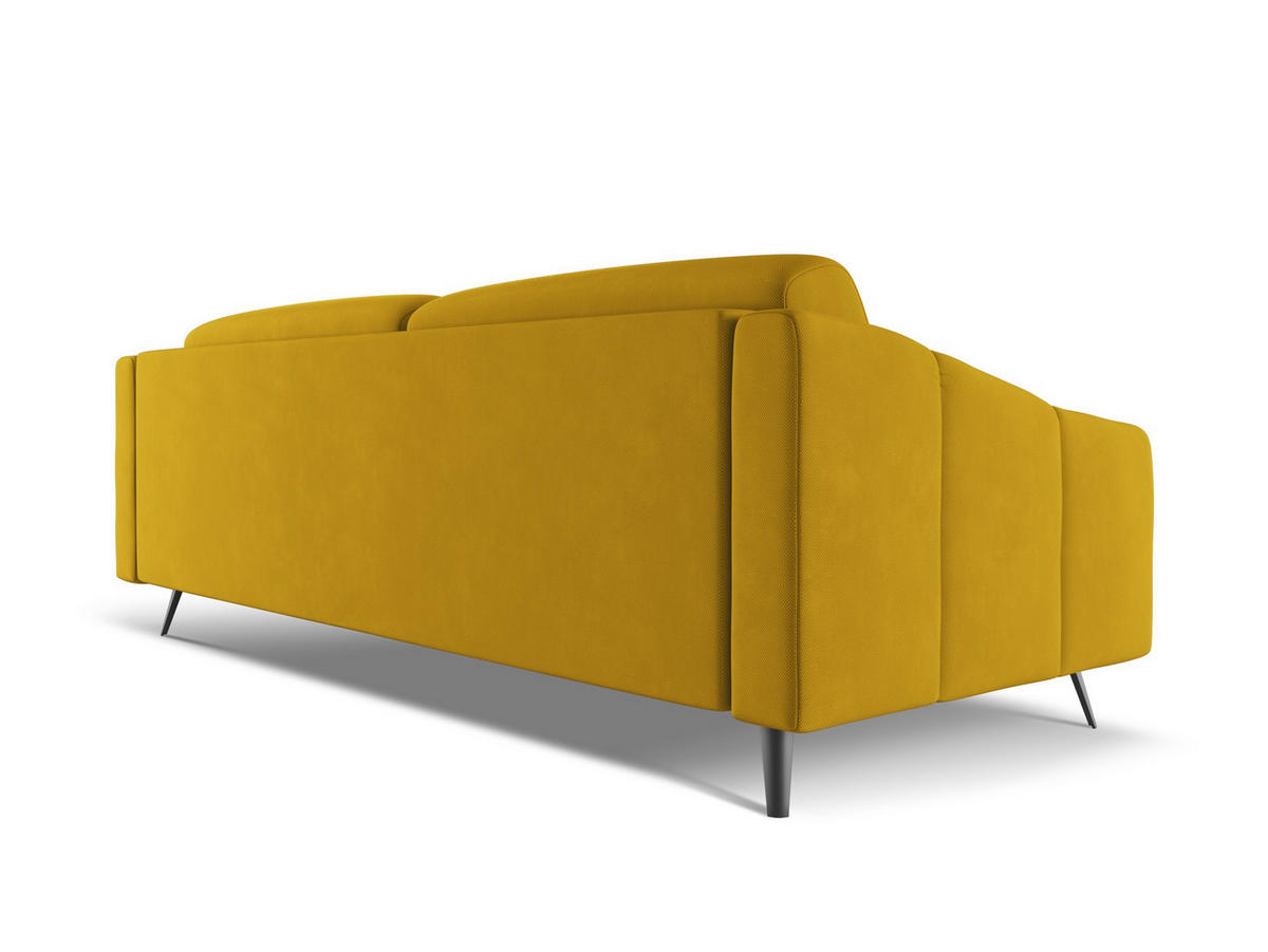 4-SITZER-SOFA Chenille Stoff Gelb - Currygelb/Gelb, Textil/Metall (238/80/95cm) - Makamii