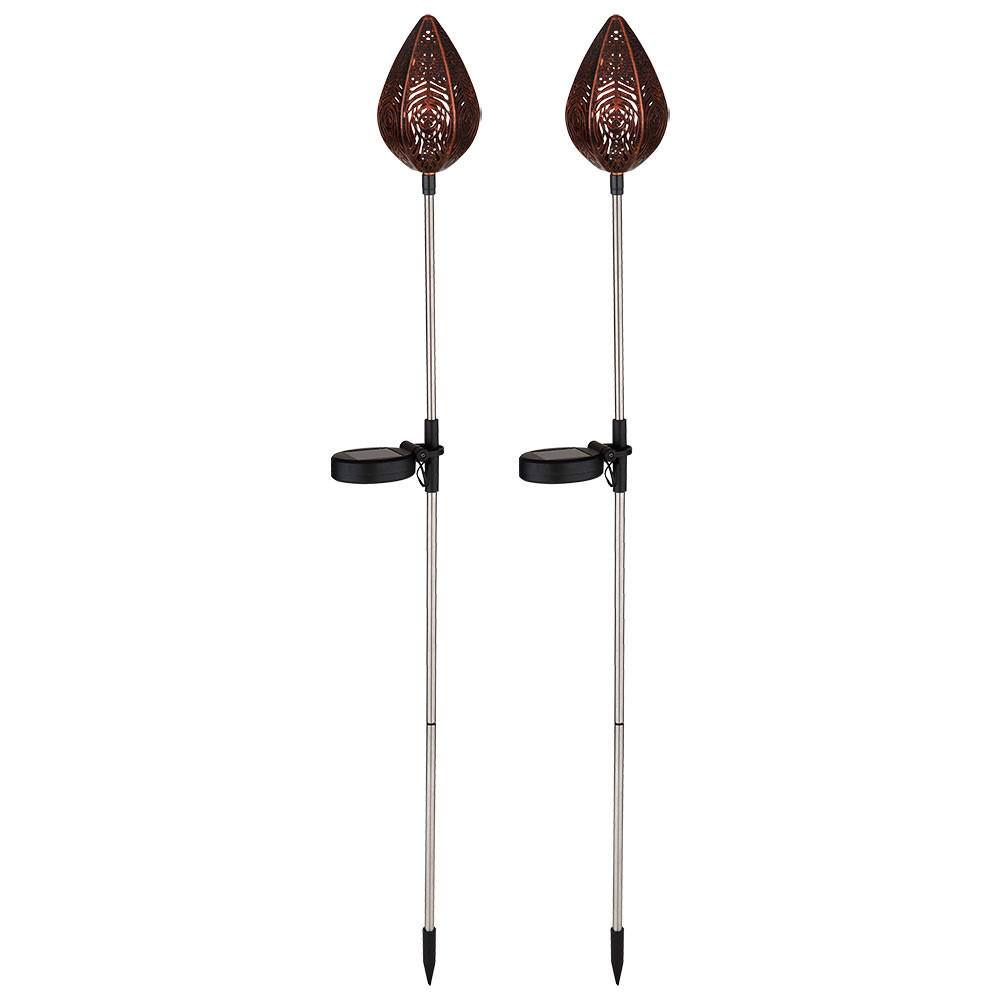 LED AUSSENLEUCHTE Edelstahl Kupfer 2er Set - Kupferfarben, Kunststoff (8/8/85cm) - Globo Lighting