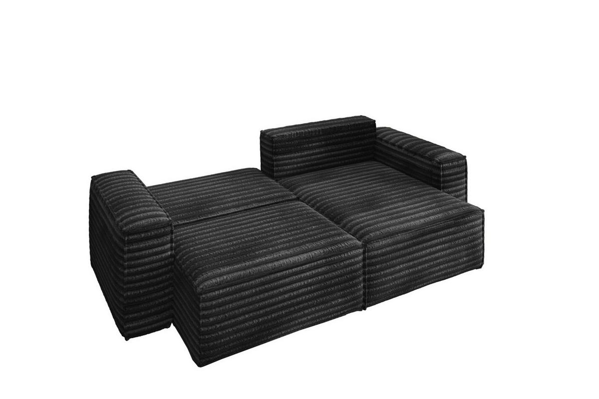 ECKSOFA Schlafsofa Madlen - Schwarz, Holzwerkstoff/Textil (248/140cm) - Fun Möbel
