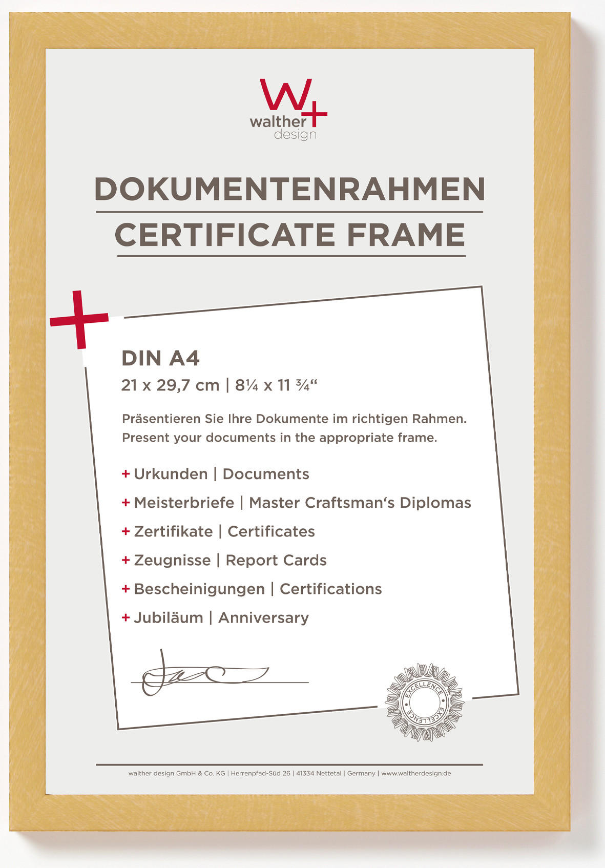 walther design Bilderrahmen Gold 22.9x32 cm
