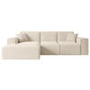 ECKSOFA Ottomane Links SERRA-L - 266x165x73 cm Beige Cord - Beige/Schwarz, Holzwerkstoff/Kunststoff (165/266cm) - ALTDECOR